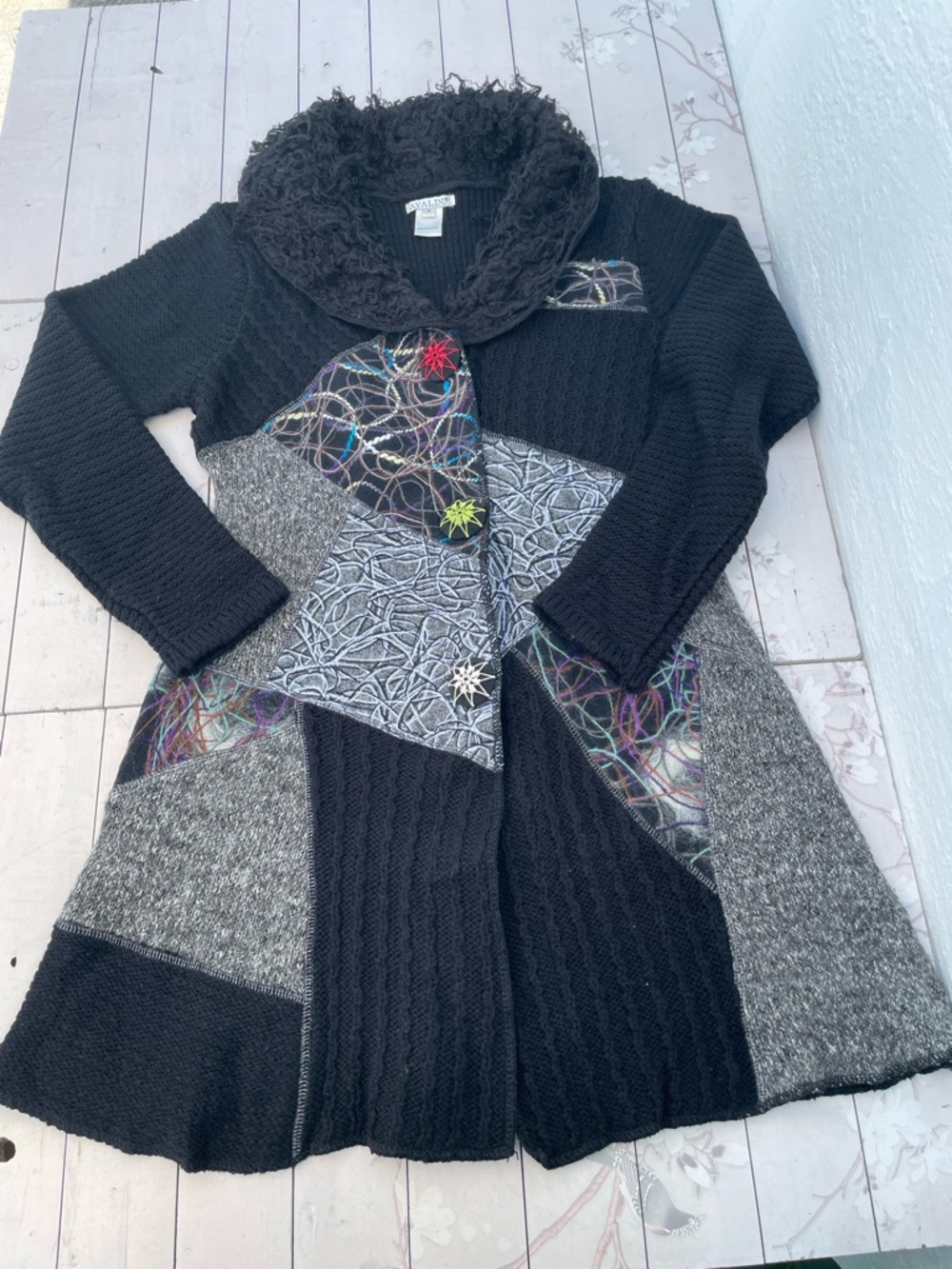 Avalin Black Knit Hoodie Cardigan - Picture 4 of 9